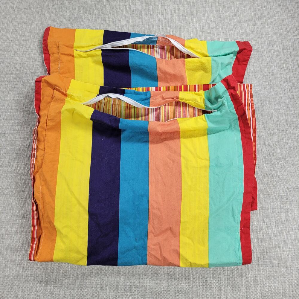 Fiesta Pillow Shams Ellison 38x22 Multicolor Striped Cotton Zip Closure Set of 2